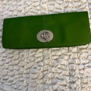 Coach fold clutch lime green